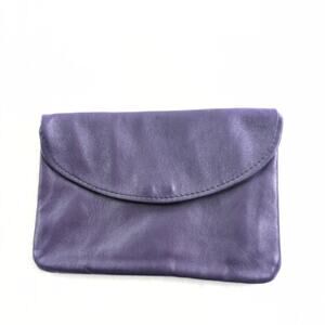 Genuine Leather Made In Italy Plum Clutch Purse PlayfulMinimalism